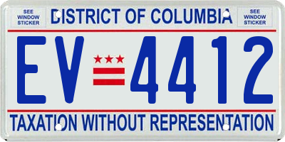 DC license plate EV4412