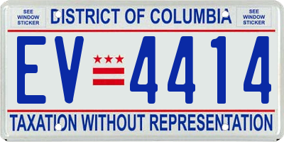 DC license plate EV4414