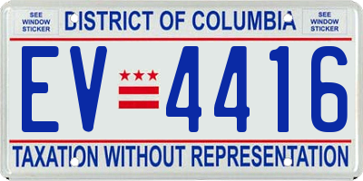 DC license plate EV4416