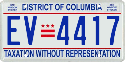 DC license plate EV4417