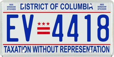 DC license plate EV4418