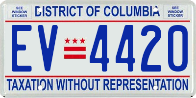 DC license plate EV4420