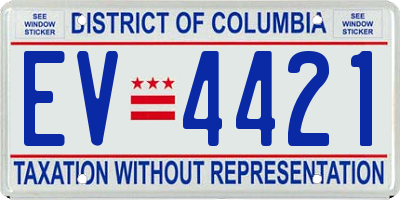 DC license plate EV4421
