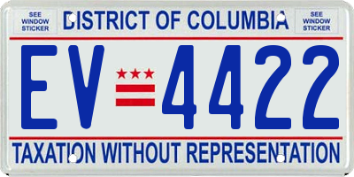 DC license plate EV4422