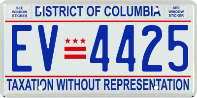 DC license plate EV4425