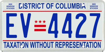 DC license plate EV4427