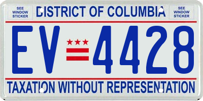 DC license plate EV4428