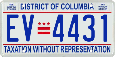 DC license plate EV4431