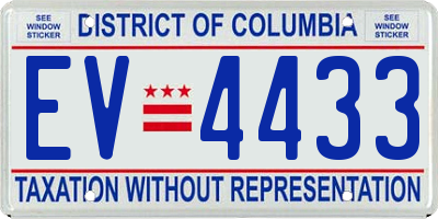 DC license plate EV4433