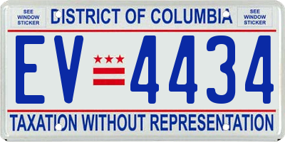 DC license plate EV4434