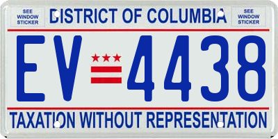 DC license plate EV4438