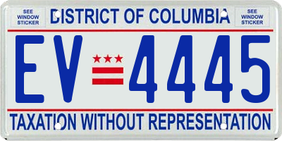 DC license plate EV4445