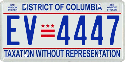 DC license plate EV4447