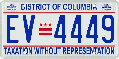 DC license plate EV4449