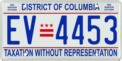 DC license plate EV4453