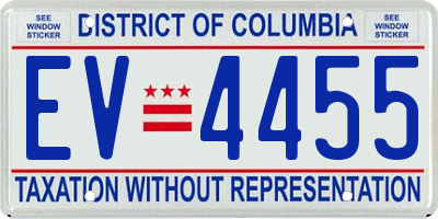DC license plate EV4455