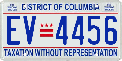 DC license plate EV4456