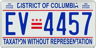 DC license plate EV4457