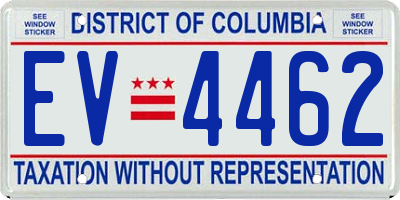 DC license plate EV4462