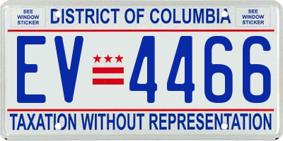 DC license plate EV4466