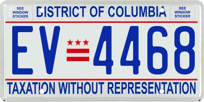 DC license plate EV4468