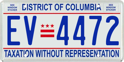 DC license plate EV4472