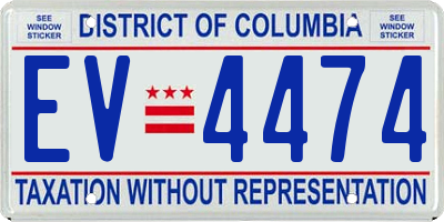 DC license plate EV4474