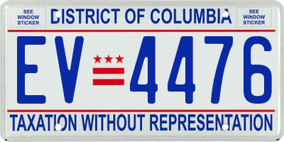 DC license plate EV4476