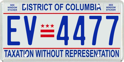 DC license plate EV4477