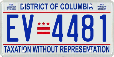 DC license plate EV4481