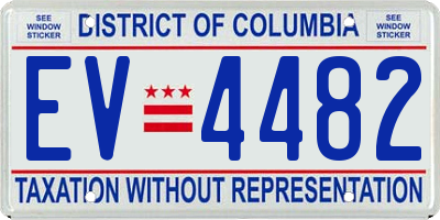 DC license plate EV4482