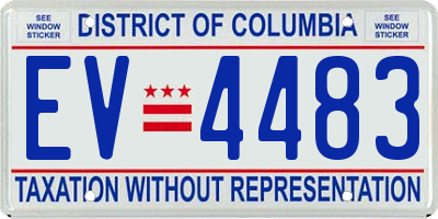DC license plate EV4483