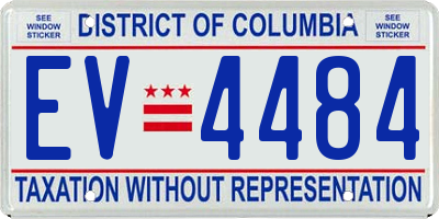 DC license plate EV4484