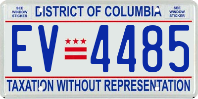 DC license plate EV4485