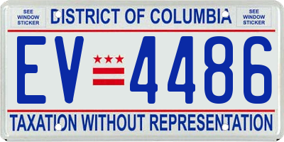 DC license plate EV4486