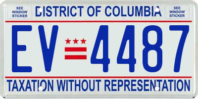 DC license plate EV4487