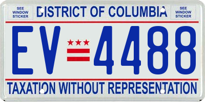 DC license plate EV4488