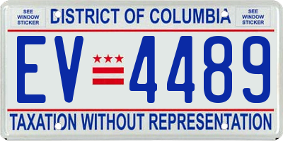 DC license plate EV4489