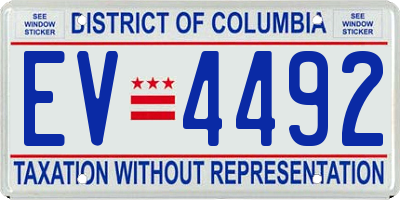 DC license plate EV4492