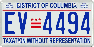 DC license plate EV4494