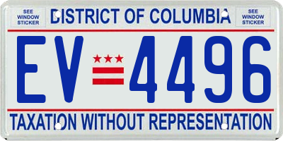 DC license plate EV4496