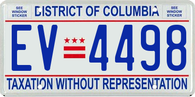 DC license plate EV4498