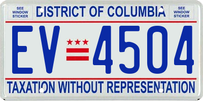 DC license plate EV4504