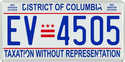 DC license plate EV4505