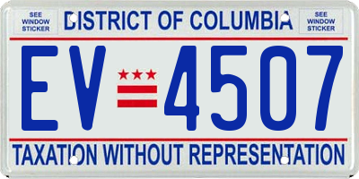 DC license plate EV4507