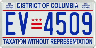 DC license plate EV4509