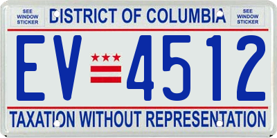 DC license plate EV4512