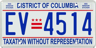 DC license plate EV4514