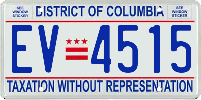 DC license plate EV4515