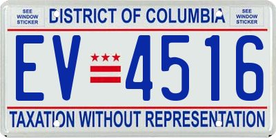 DC license plate EV4516